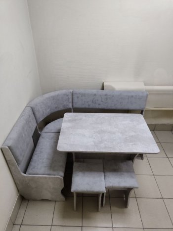 Кухонный уголок Миссия V велюр (цемент) в Черепаново - mebel154.com