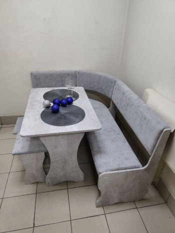 Кухонный уголок Миссия V велюр (цемент) в Черепаново - mebel154.com