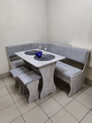 Кухонный уголок Миссия V велюр (цемент) в Черепаново - mebel154.com