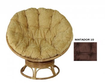 Кресло Papasan Swivel (Ротанг №4, ткань Matador 010) в Черепаново - mebel154.com