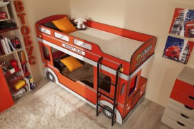 Кровать двухъярусная детская Автобус в Черепаново - mebel154.com