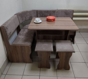 Кухонный уголок Миссия  V велюр(коричневый) в Черепаново - mebel154.com