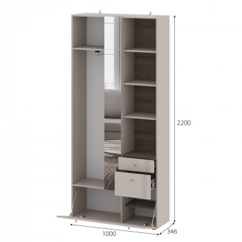 Вешалка с зеркалом Одетта (ВШ1) в Черепаново - mebel154.com