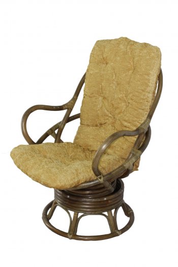 Кресло-качалка Swivel Rocker (Ротанг №6, ткань Mulan 152) в Черепаново - mebel154.com